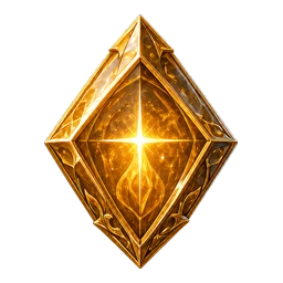 A golden Lantern Gold gem with a warm lantern-like flame glowing inside it.