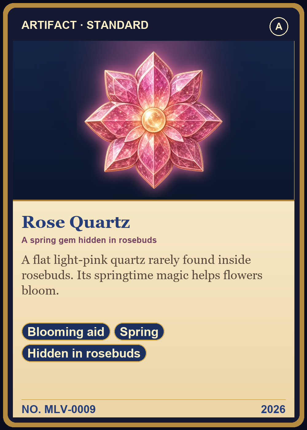 Rose Quartz Collector Card front