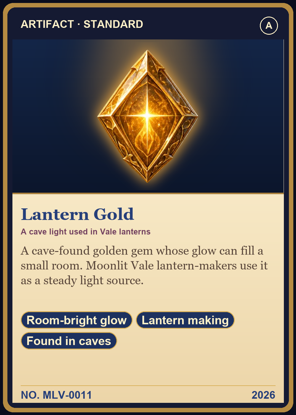 Lantern Gold Collector Card front