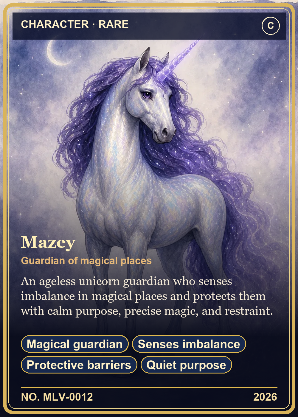 Mazey Collector Card front