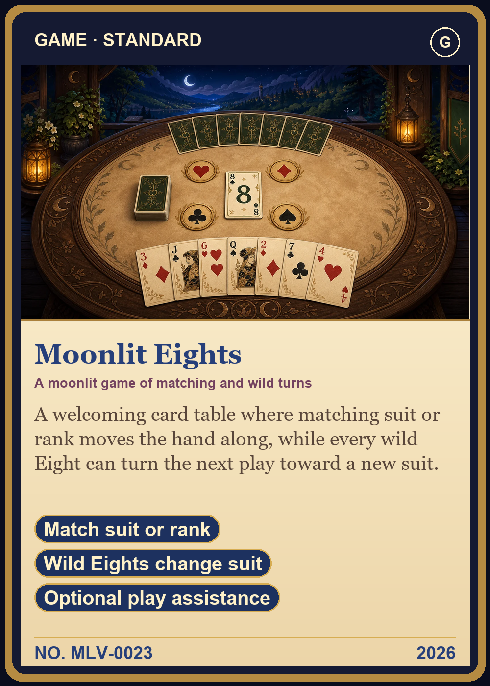 Moonlit Eights Collector Card front