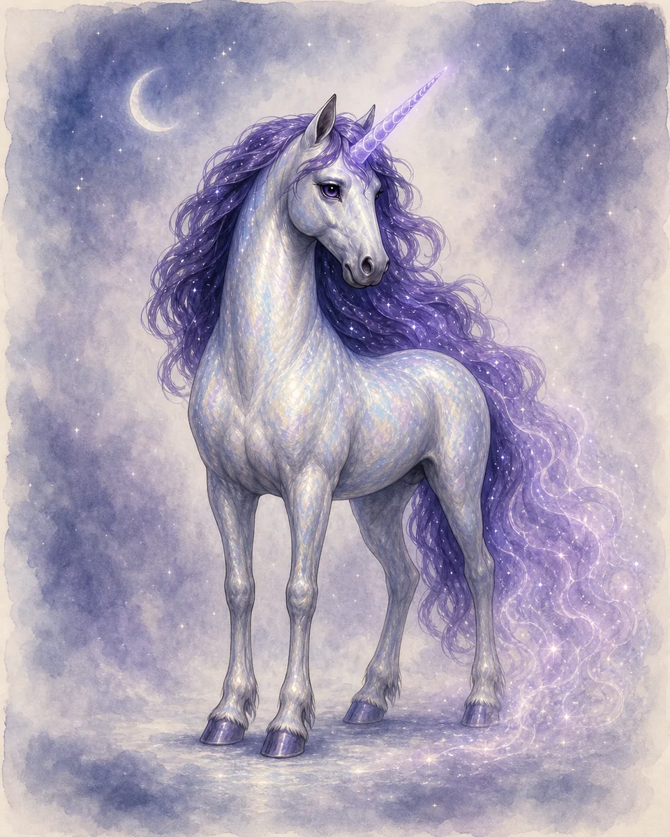 Mazey poses in a softly painted Moonlit Vale character portrait.
